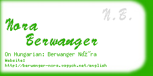 nora berwanger business card